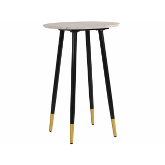 Barový stůl Matcha, 90 cm, mramor / bílá