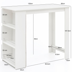 Barový stůl Roni, 120 cm, bílá - 4