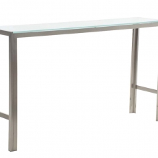 Barový stůl s nerezovou podnoží Carrera, 140 cm, mléčné sklo - 1