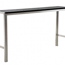 Barový stůl s nerezovou podnoží Carrera, 160 cm, černá - 1