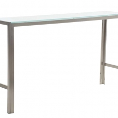 Barový stůl s nerezovou podnoží Carrera, 200 cm, mléčné sklo - 1