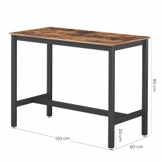 Barový stůl Stella, 120 cm, hnědá / černá - 6