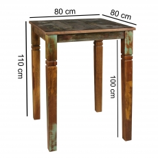 Barový stůl z recyklovaného dřeva Kalkutta, 80 cm, mango - 3