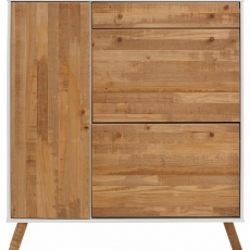 Botník Rafell, 110 cm, bílá / borovice - 5