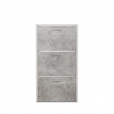 Botník s 3 výklopnými zásuvkami Cali, 119 cm, bílá/beton - 4