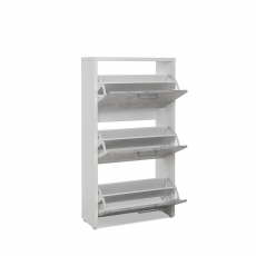 Botník s 3 výklopnými zásuvkami Cali, 119 cm, bílá/beton - 3