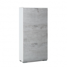 Botník s 3 výklopnými zásuvkami Wien, 117 cm, bílá/beton - 3