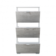 Botník s 3 výklopnými zásuvkami Wien, 117 cm, bílá/beton - 4
