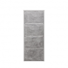 Botník s 4 výklopnými zásuvkami Cali, 152 cm, biela/betón - 4