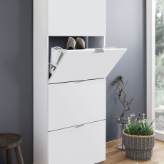 Botník s 4 výklopnými zásuvkami Wien, 155 cm, biela - 2