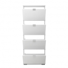Botník s 4 výklopnými zásuvkami Wien, 155 cm, biela - 4