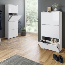 Botník s 4 výklopnými zásuvkami Wien, 155 cm, biela - 6