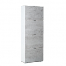 Botník s 4 výklopnými zásuvkami Wien, 155 cm, bílá/beton - 3