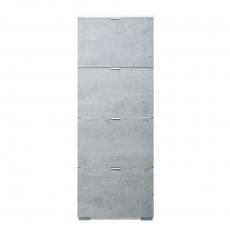 Botník s 4 výklopnými zásuvkami Wien, 155 cm, bílá/beton - 5