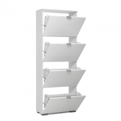 Botník s 4 výklopnými zásuvkami Wien, 155 cm, bílá