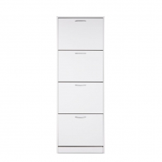 Botník s 4 výklopnými zásuvkami Zora, 162 cm, bílá - 2