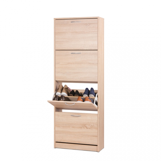 Botník s 4 výklopnými zásuvkami Zora, 162 cm, dub - 1