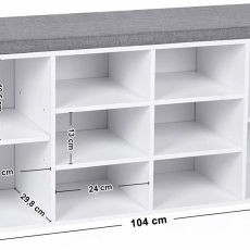 Botník s lavicí Gala, 104 cm, bílá - 6