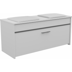 Botník s lavicí Roma, 100 cm, bílá