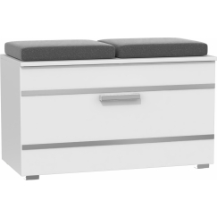 Botník s lavicou Opal, 85 cm, biela matná