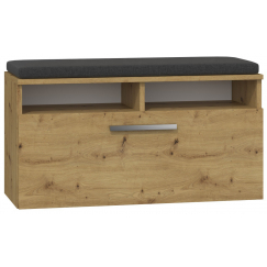 Botník s lavicou Riva, 85 cm, dub