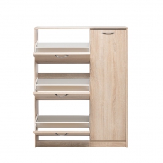 Botník s výklopnými zásuvkami a dveřmi Maine, 129 cm, dub - 3