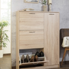 Botník s výklopnými zásuvkami a dveřmi Maine, 129 cm, dub - 7