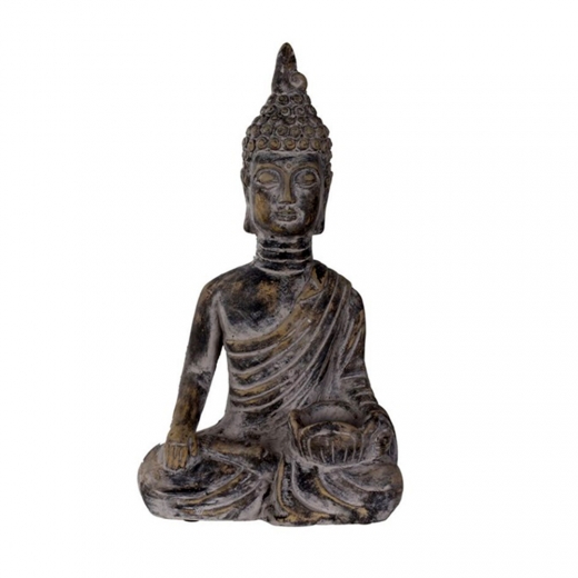 Čajový svícen Buddha, 34,5 cm, černý beton - 1