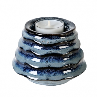 Čajový svícen keramický Foggia, 10 cm, modrá
