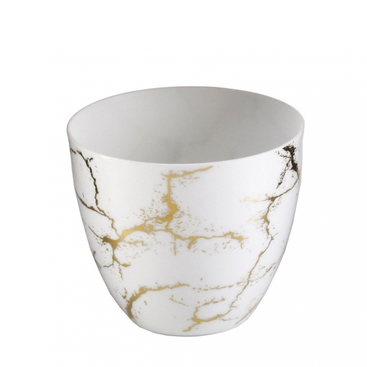 Čajový svícen porcelánový Porslin, 9 cm, bílá/zlatá - 1