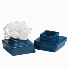 Čajový svícen / váza Blocks, sada 2 ks, modrá - 1