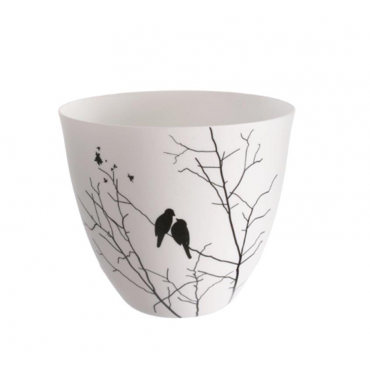 Čajový svietnik porcelánový Porslin, 9 cm, biela/čierna - 1