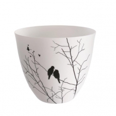 Čajový svietnik porcelánový Porslin, 9 cm, biela/čierna - 1