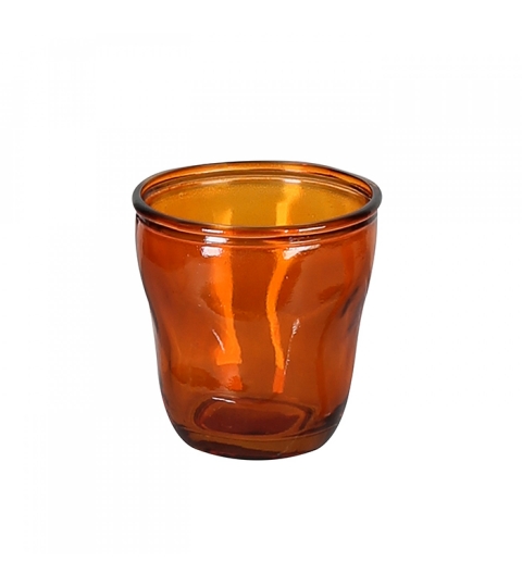 Čajový svietnik z recyklovaného skla Gerona, 9 cm, oranžová