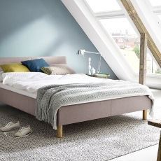 Čalouněná postel Lena, 140x200 cm, růžová - 2