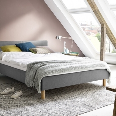 Čalouněná postel Lena, 140x200 cm, šedá - 2