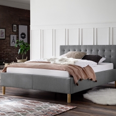 Čalouněná postel Malin, 120x200 cm, šedá - 2