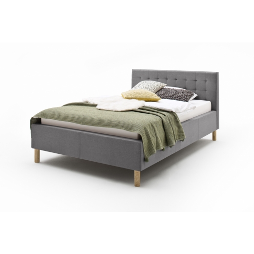 Čalouněná postel Malin, 140x200 cm, šedá - 1