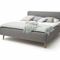 Čalouněná postel Mattis, 160x200 cm, šedá - 1