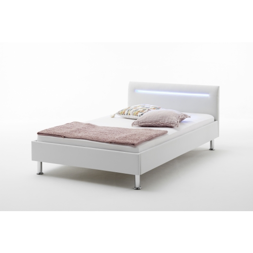 Čalouněná postel Miami, 140x200 cm, bílá - 1