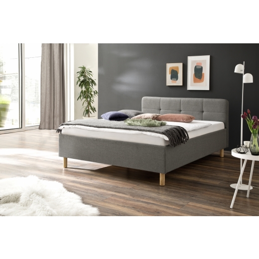 Čalúnená posteľ Amelie, 140x200 cm, šedá - 1