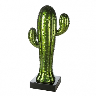 Dekorace na mramorovém podstavci Kaktus, 58 cm