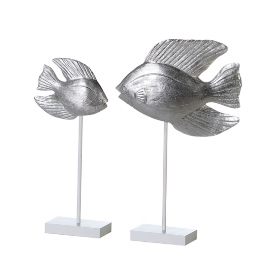 Dekorace ryby Fishen, 36 cm, stříbrná - 1