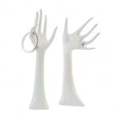 Dekorace / stojan na šperky Hands, sada 2 ks, bílá - 1
