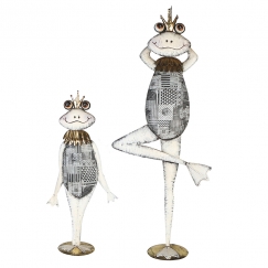 Dekorácia Frog, 58 cm, biela