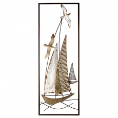 Dekorácia plachetnica Glerr, 90 cm, hnedá - 1