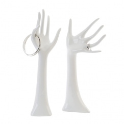 Dekorácia / stojan na šperky Hands, sada 2 ks, biela