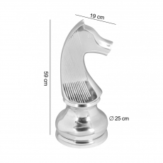 Dekoratívna šachová figúra Jazdec, 60 cm, hliník - 3