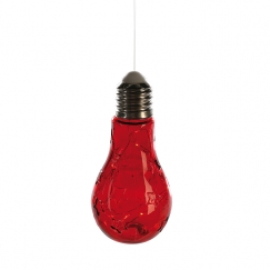 Dekorativní lampa Žárovka s hvězdičkami, 18 cm, červená