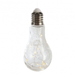 Dekorativní lampa Žárovka s hvězdičkami, 18 cm, čirá